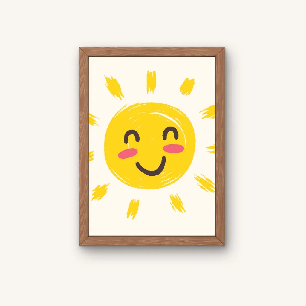 Poster met zon illustratie voor kinderkamer of babykamer