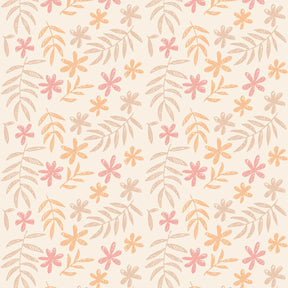 Boho kinderkamer behang babykamer behang met blaadjes en bloemen