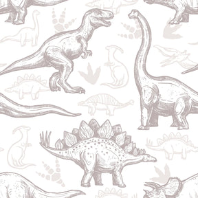 Dinosaurus behang neutraal voor jongenskamer