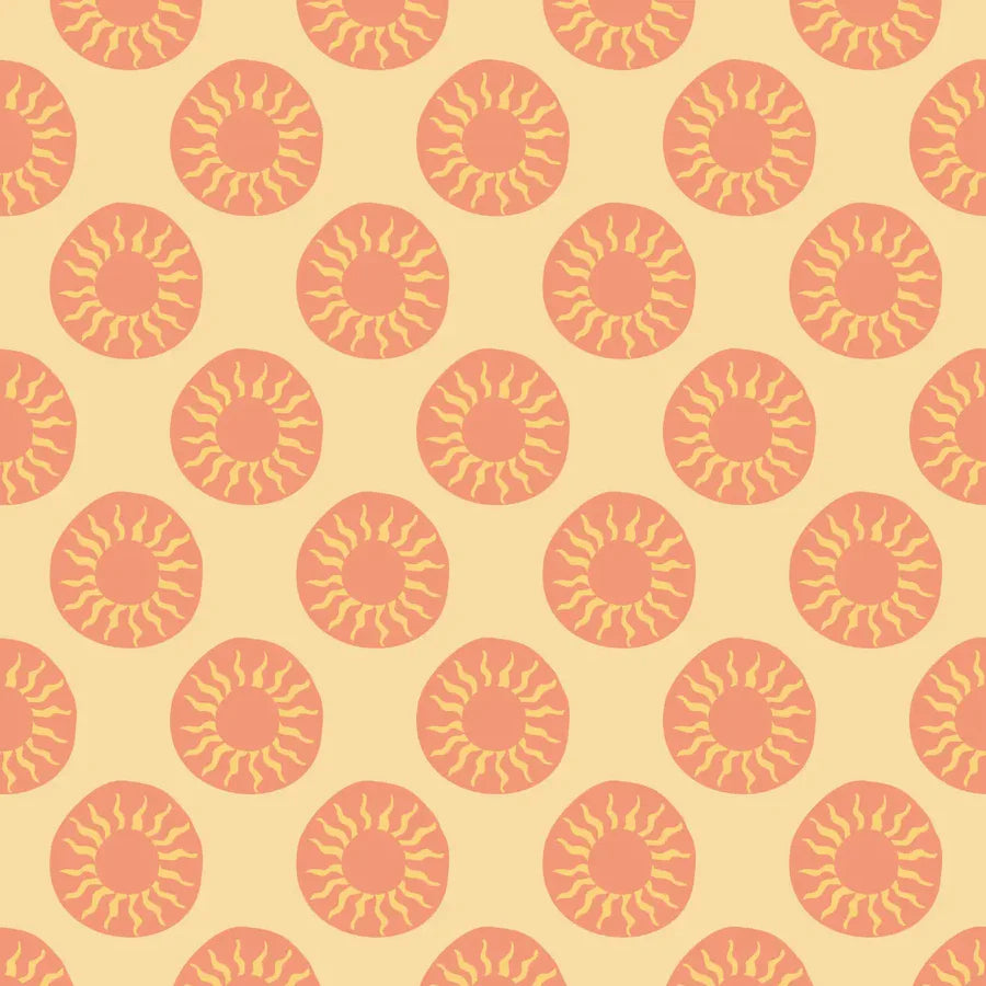 retro zonnetjes behang babykamer en kinderkamer