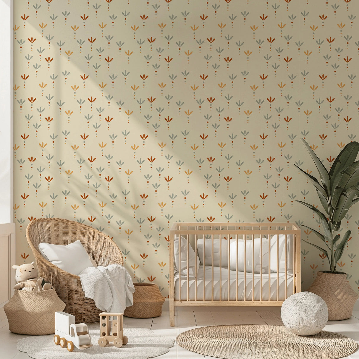 boho bloemen behang voor de kinderkamer