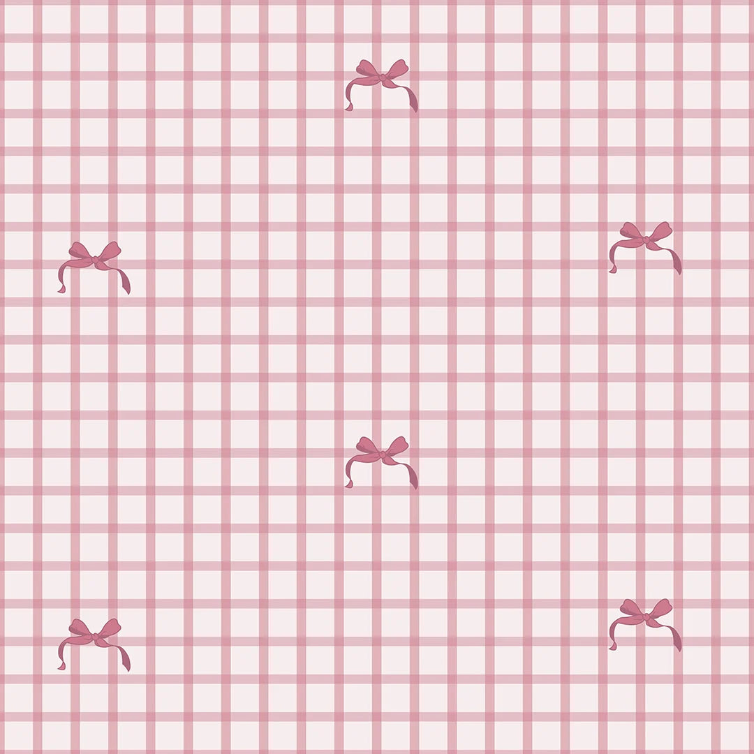 Bows pink behang - Ginger Roots