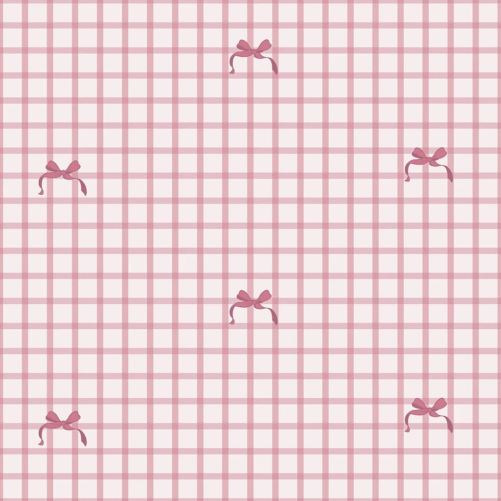 Bows pink behang - Ginger Roots