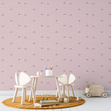 bows strikjes behang roze meisjeskamer