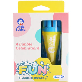 Bellenblaas speelgoed voor kinderen van het merk Uncle Bubble. Van grote bellen tot heel veel mini belletjes.