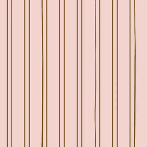 Bibelotte behang Gestreept bloesem, roze gestreept behang met fijne bruine strepen voor de kinderkamer