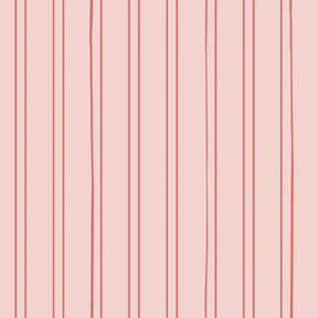 Bibelotte behang Gestreept koraal, roze gestreept behang met fijne koraalrode strepen voor de kinderkamer