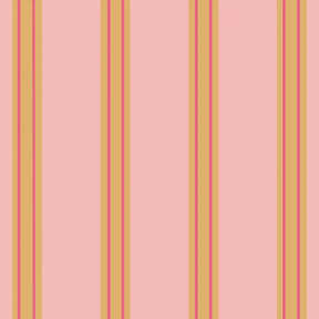 Bibelotte behang Juna candy, roze gestreept behang met koraalrode en okergele strepen voor de kinderkamer