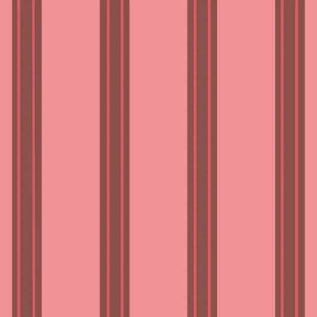 Bibelotte behang Juna kers, roze gestreept behang met donkerrode strepen voor de kinderkamer