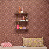 Bibelotte kinderkamer behang met retro blaadjes print paars