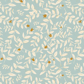 Bibelotte kinderkamer behang met blaadjes - natuur meisjes blauw