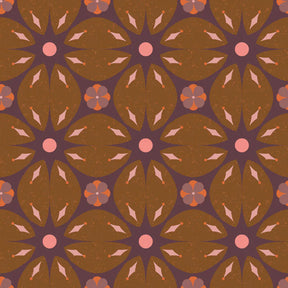 Bibelotte kinderkamer behang met retro blaadjes print paars