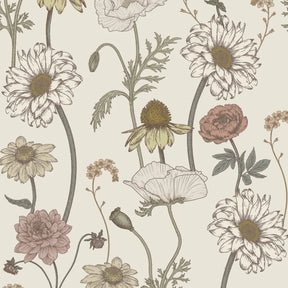 Bloemenbehang voor een babykamer of meisjeskamer