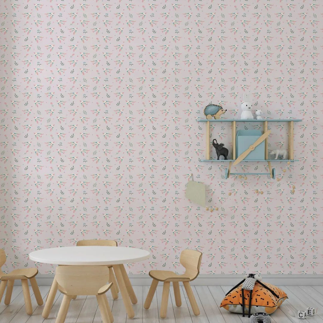 botanical vogelbehang kinderkamer babykamer