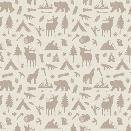 Behang in forest thema met dieren voor de kinderkamer