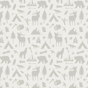 Behang in forest thema met dieren voor de kinderkamer