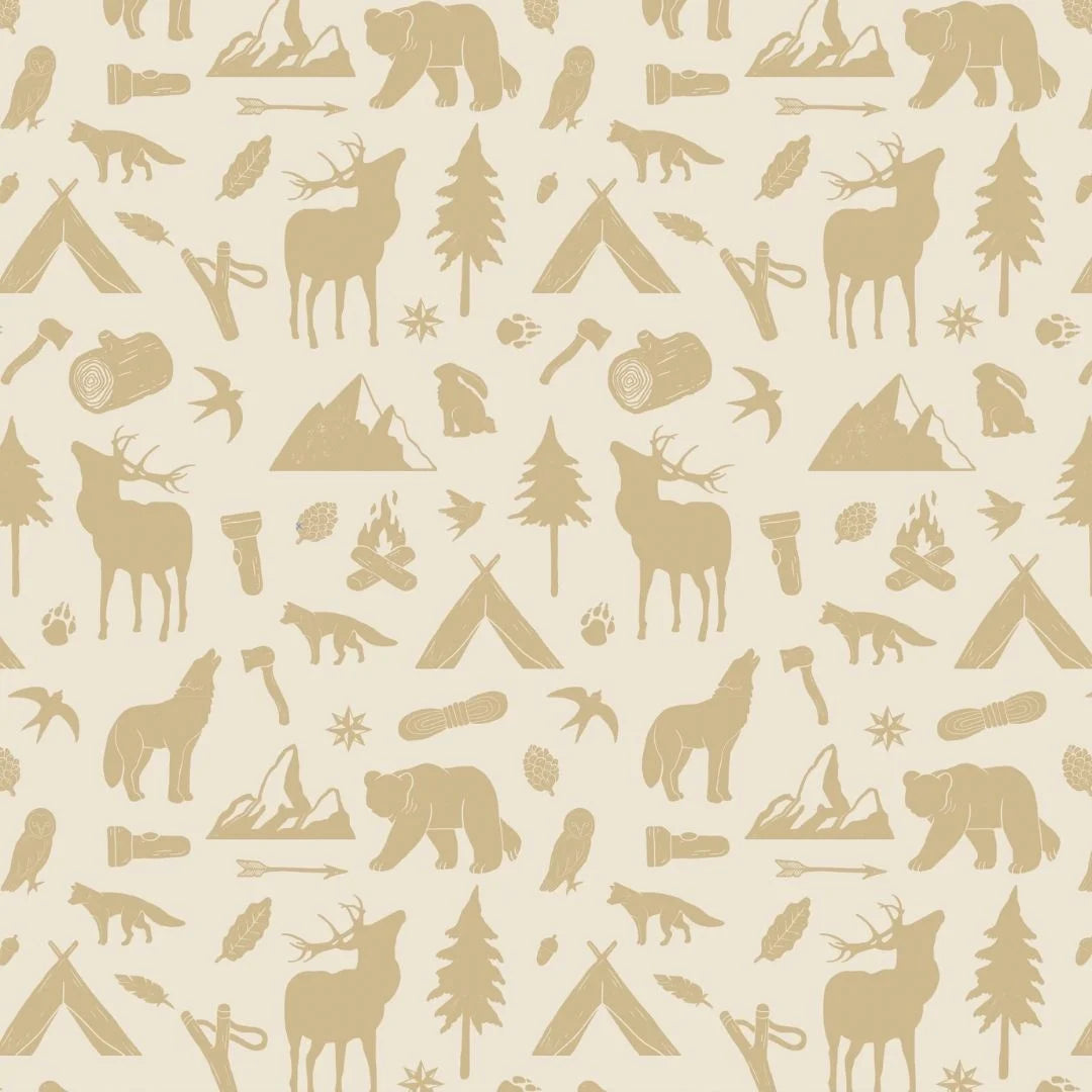 Behang in bos thema met dieren van Little Amour