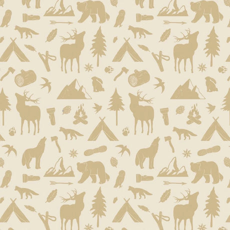 Behang in bos thema met dieren van Little Amour
