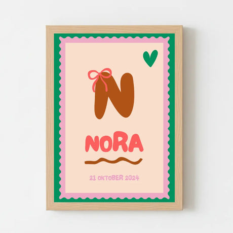 Geboorteposter met naam voor meisjes