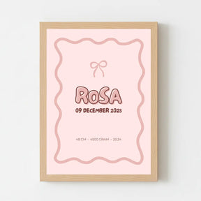 Geboorteposter met naam voor meisjes