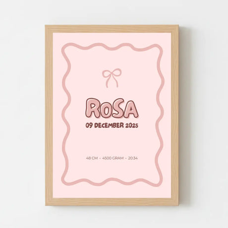 Geboorteposter met naam voor meisjes
