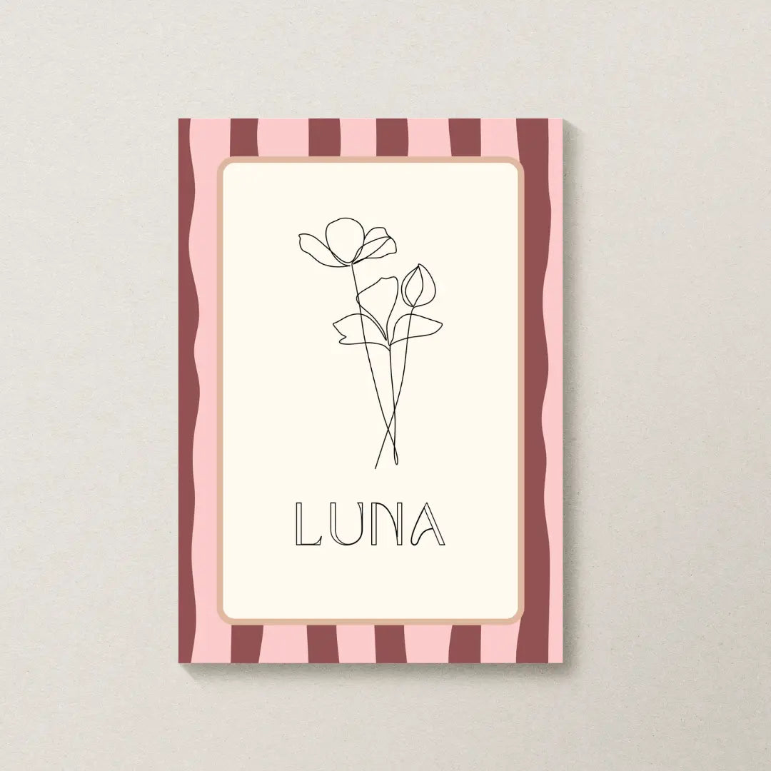 Geboorteposter met naam voor meisjes