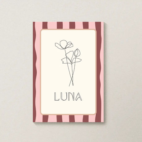 Geboorteposter met naam voor meisjes