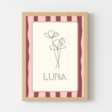 Geboorteposter met naam voor meisjes