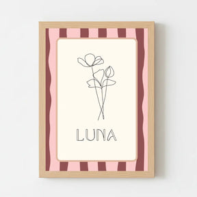 Geboorteposter met naam voor meisjes