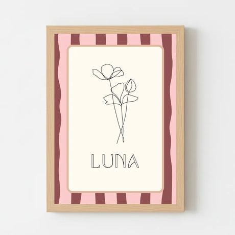 Geboorteposter met naam voor meisjes