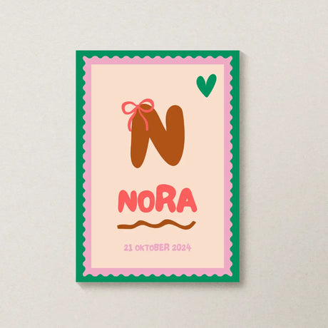 Geboorteposter met naam voor meisjes