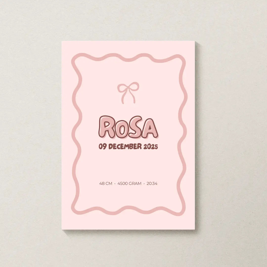 Geboorteposter met naam voor meisjes