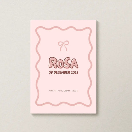 Geboorteposter met naam voor meisjes