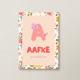 Geboorteposter met naam voor meisjes