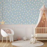 speels madeliefjes bloemen kinderkamerbehang speciaal ontworpen voor kinderkamers en babykamers