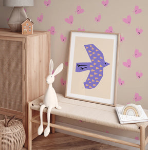 retro kinderkamer behang met hartjes voor meisjes van Annet Weelink