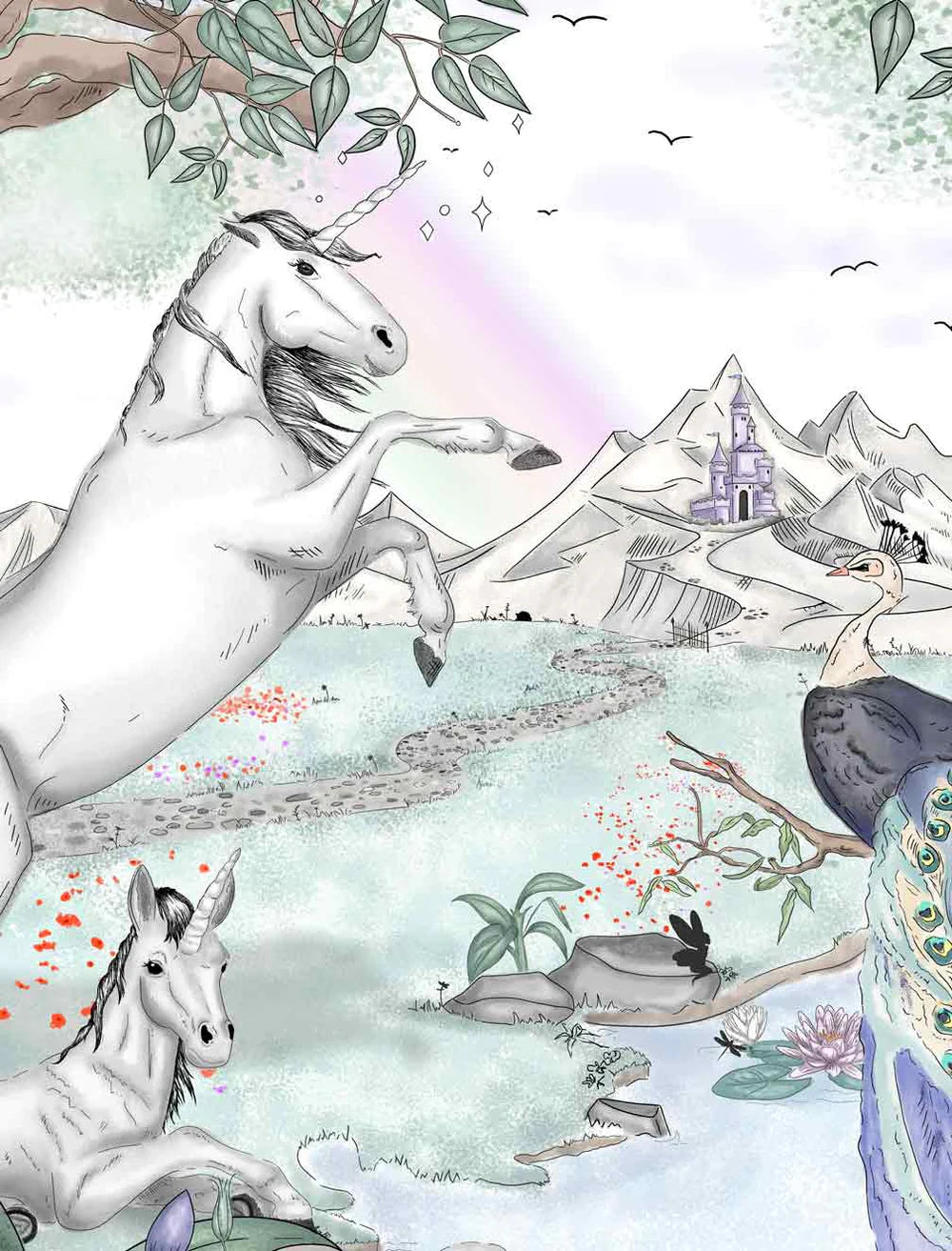 Unicorn Behang - Enchanted Unicorns