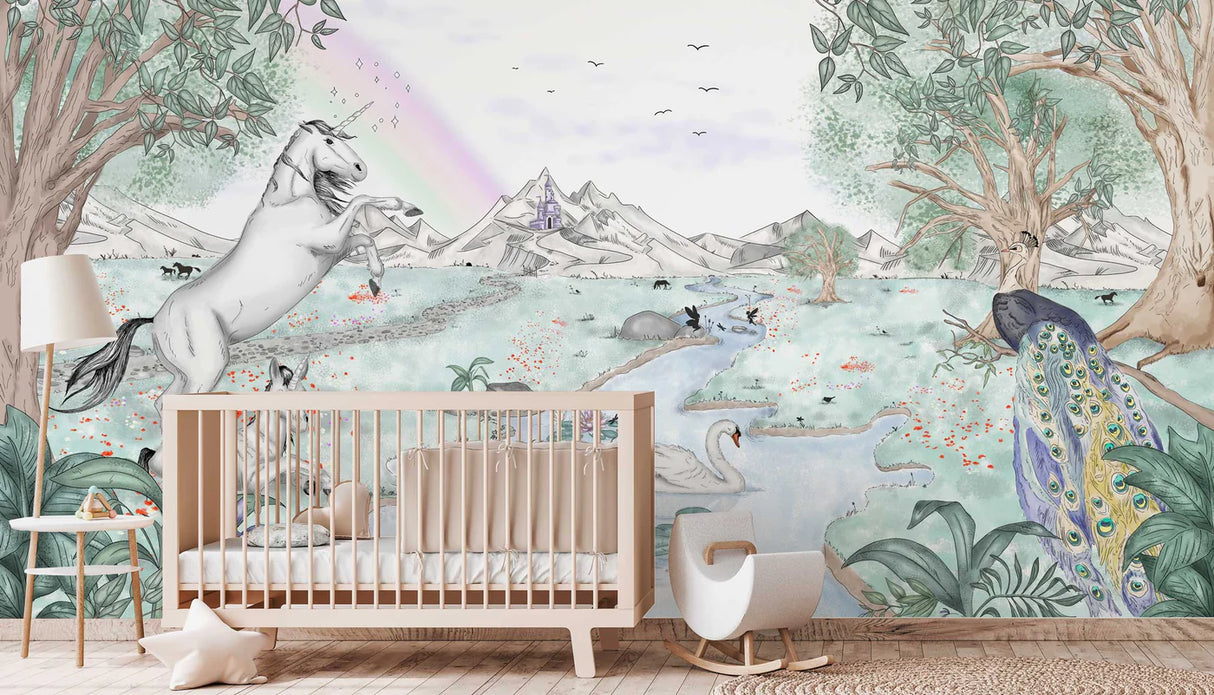Unicorn Behang - Enchanted Unicorns