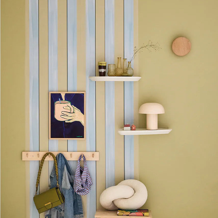 Bibelotte kinderkamer behang met strepen jongens groen blauw