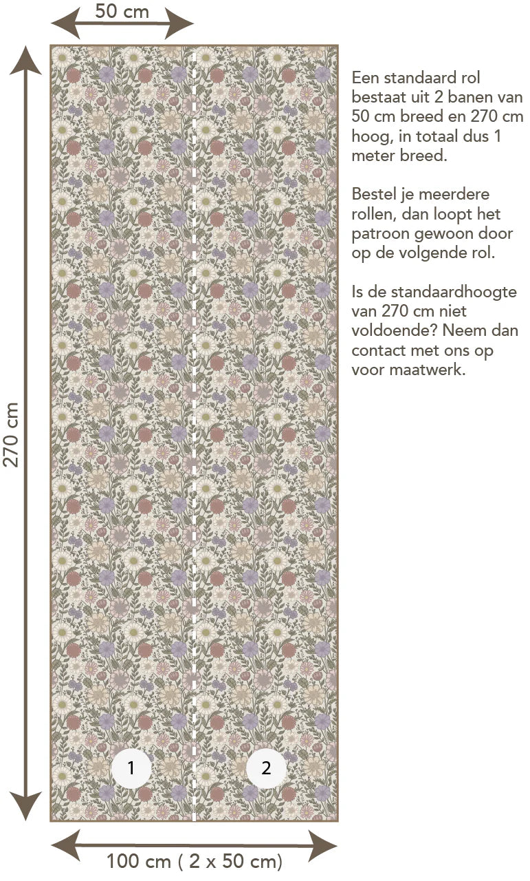 Behang Nova Flowers - Lila