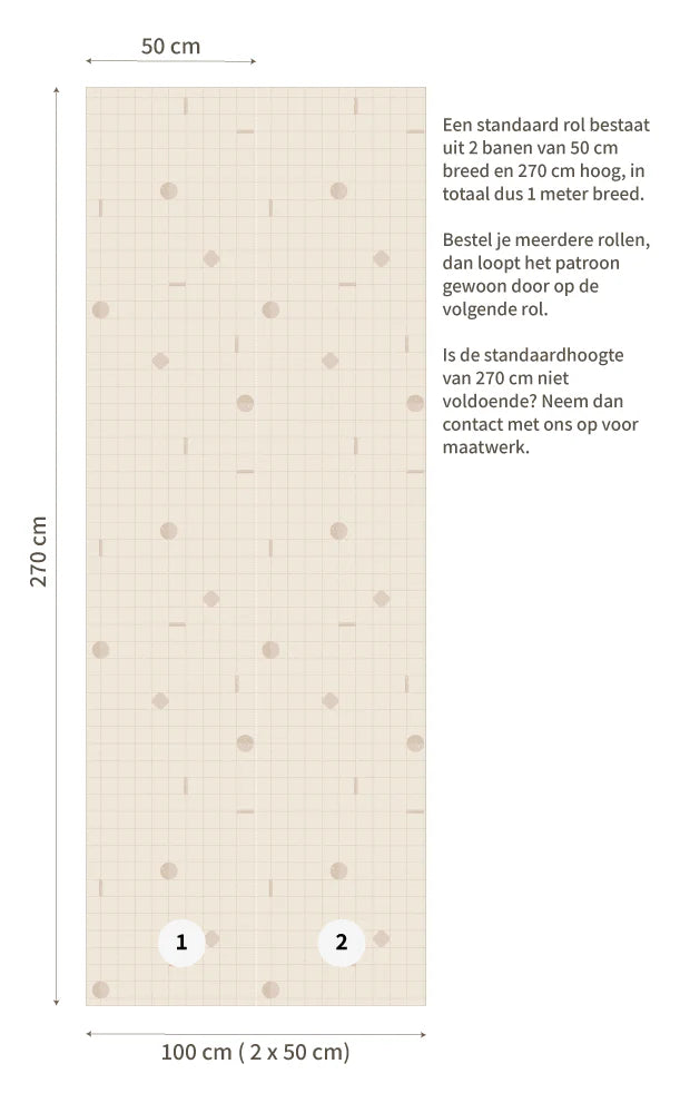 Behang Playful grid beige