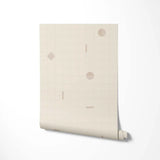Behang Playful grid beige