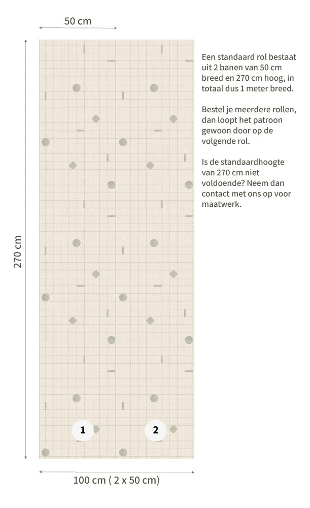 Behang Playful grid green