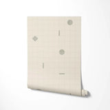 Behang Playful grid green