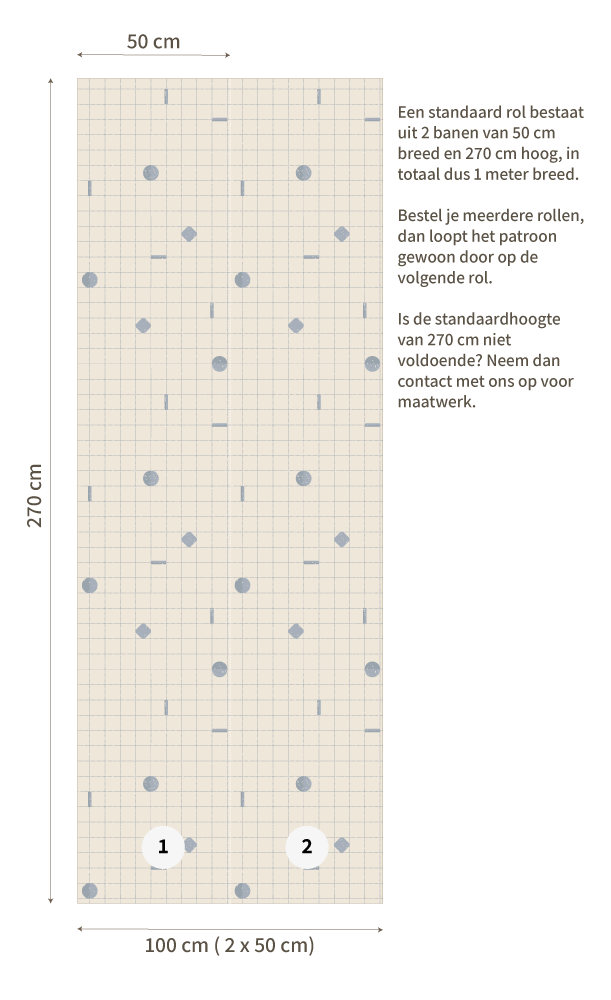 Behang Playful grid blue