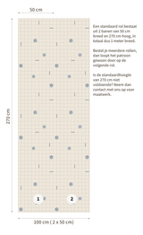 Behang Playful grid blue