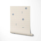 Behang Playful grid blue