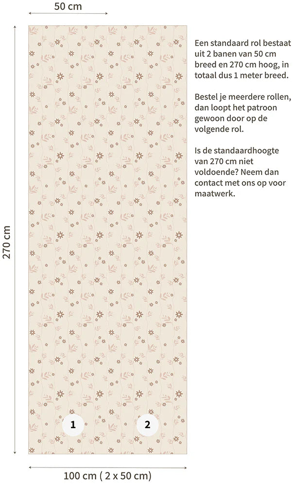 Behang Bloemen Daisy Brown