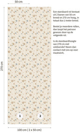 Behang Bloemen Daisy Blue