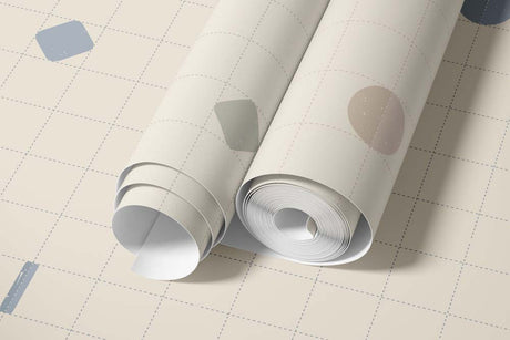Behang Playful grid beige
